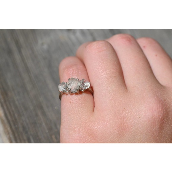 Alternative diamond Engagement Ring Raw Stone Ring Rough Uncut Modern Je… - Picture 1 of 2